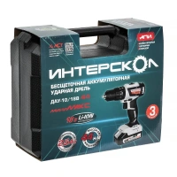 Дрель-шуруповерт акк удар. Интерскол ДАУ-10/18В МиниМАКС 18V*2,5Ah Li-Ion 44Нм БЕСЩЕТ 2акк зу кейс Арт. 769.2.2.45