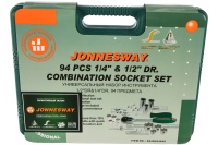Набор инструмента универсальный Jonnesway 94 предмета, 1/4"DR 4-14мм и 1/2"DR 10-32мм, S04H52494S Арт. 47400