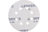 Круг шлифовальный STAYER 125мм зер. 40 из абр.бум. 5шт/упак. Арт. 3582-125-040