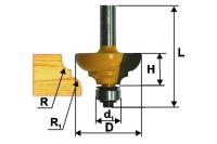 Фреза кромочная калевочная Ф28,6х13, r4, хв.8мм Арт. 9250