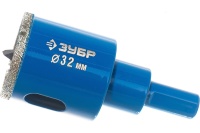 Сверло алмазное по стеклу и кафелю ЗУБР трубчатое, 32 мм Арт. 29850-32