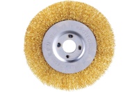 Корщетка-колесо 150мм, латунированная волнистая проволока, посадка 22,2, для УШМ FIT Арт. 39066
