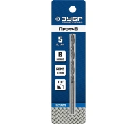 Сверло по металлу ЗУБР Проф-В Р6М5; класс B 5.0х86мм Арт. 29621-5