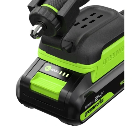  Гравер GreenWorks G24RT, 24V, б/щет, цанги 2,4/3,2мм, 6500–35000 об/мин, оснастка 52 шт, 1x2Ач,ЗУ,сумка,кор