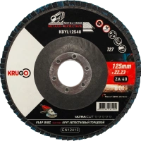 Круг лепестковый торцевой KRUGO 125*22мм Р40 Арт. KBYL12540