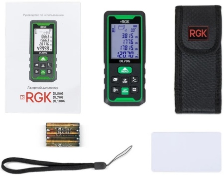 Дальномер лазерный RGK DL70G 70м точн 2мм +угломер Арт. 778183