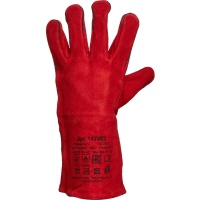 Краги спилковые пятипалые красные Россия Арт. 2297