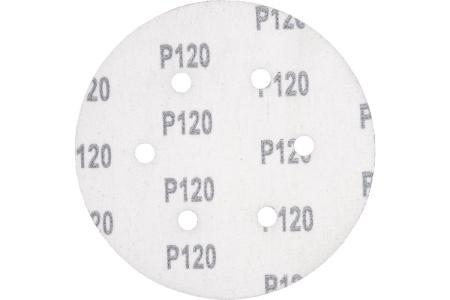 Круг шлифовальный ELITECH 150мм Р120 липучка, 6 отверстий, 5шт/упак. Арт. 1820.099100