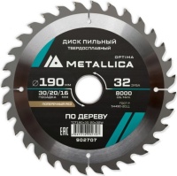 Диск пильный 190x30/20/16 32 зуба METALLICA Optima Арт. 902707
