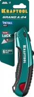 Универсальный нож с автостопом KRAFTOOL Grand-24 2 трап. лезвия А24 Арт. 09241_z02
