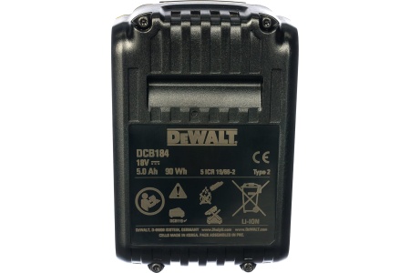 Аккумулятор DeWALT 18В 5.0Ач Li-Ion DCB 184 Арт. DCB184-XJ Аккумулятор DeWALT 18В 5.0Ач Li-Ion DCB 184 Арт. DCB184-XJ