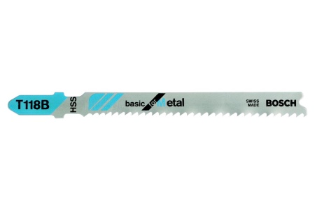 Пилки д/лоб по мет BOSCH T118B HSS Basic for Metal 67*92мм 5шт/упак Арт. 2608631014