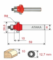 Фреза Атака 591286 кромочная калевочная D28.6/ф8/H16
