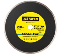 Диск алм STAYER 230*22.2мм Clean Cut сплош. мокр. Кер. М Арт. 3664-230