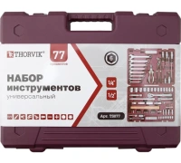 Набор инструмента универсальный 77 предметов 1/4" 1/2" TS077/12 Thorvik 12-ти гранный Арт. 54006