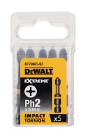 Бита PH2 50мм ударные DeWALT IMPACT TORSION 5 шт. Арт. DT7998T-QZ