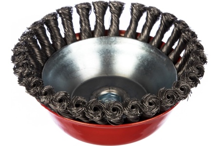 Корщетка-чашка 150мм, стальная витая проволока, М14, для УШМ FIT Арт. 39045