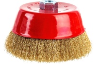 Корщетка-чашка 150мм, латунированная волнистая проволока, М14, для УШМ, FIT Арт. 39274