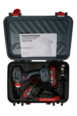 Дрель акк уд бесщеточная PROFIPOWER MKDHP-20V 4Ah Li-Ion 90Нм 2 акк ЗУ кейс Арт. E0087M1