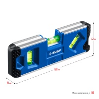 Уровень магнитный ЗУБР 150мм усиленный Компакт-М Арт. 34552