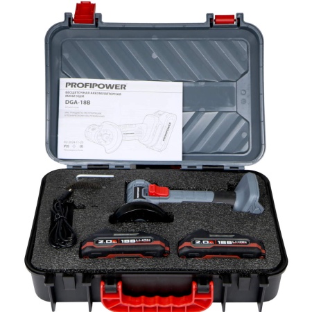 УШМ акк PROFIPOWER DGA-18B Li-Ion 76мм 2акк и ЗУ кейс Арт. E0240