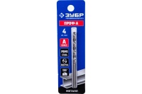 Сверло по металлу ЗУБР Проф-В Р6М5; класс А 4.0х75мм Арт. 29625-4