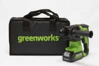Перфоратор акк GREENWORKS GD24SDS2K4 SDS+ 24V*4Ач Li-Ion 2Дж 3 реж. акк и ЗУ Арт. 3803007UB