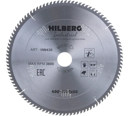 Диск пильный Hilberg Industrial Дерево 400*50*100Т HW430 Арт. HW430
