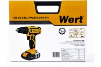Дрель-шуруповерт акк WERT CD 20-2TLi 20V*1.5Ah Li-Ion 30Нм БЗП-10мм 2 акк. кейс подсет. Арт. CD 20-2TLi (W2201.019.01)