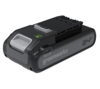 Аккумулятор Greenworks G24B4+, 24v, li-ion, 4 А·ч, с функцией Powerbank 2xUSB-C 65 Вт, пиковый ток 55А