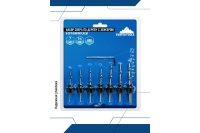 Набор сверл по дереву с зенкером и ограничителем 3-6 мм Vertextools 7 шт/упак Арт. 0987-7