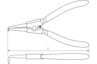 Щипцы для стопорных колец изог. разжим 180мм ERBP180 Thorvik Арт. 52191