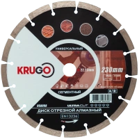 Диск алмазный KRUGO 230*22.23*2.6мм сегментый (Кирпич,бетон,гранит) Арт. RSA09A