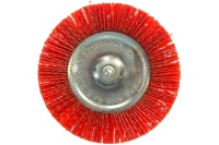 Корщетка-колесо 100мм, нейлоновая, со штифтом, для дрели, FIT