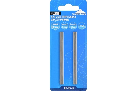 Ножи Vertextools для электрорубанка двухсторонние 82x5.5x1.2 мм (2 шт) Арт. 82-55-12