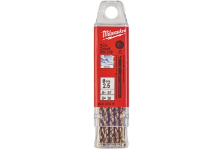 Сверло по металлу Milwaukee HSS-CO 2.5мм 10шт./уп. Арт. 4932373335