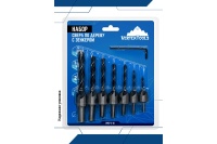 Набор сверл по дереву с зенкером Vertextools 8 шт/упак Арт. 0987-3-10