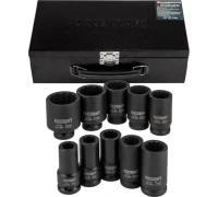 Набор 12-гранных головок ударных Forcekraft 3/4", 10 предметов FK-6108-9MPB(57472) Арт. FK-6108-9MPB