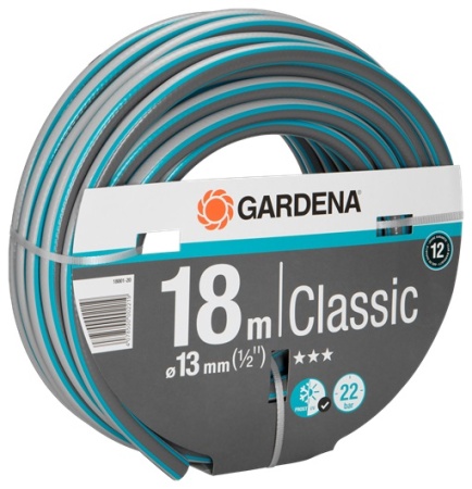 Шланг полив. Gardena Classic 1/2" 18м 22бар армир. ПВХ Арт. 18001-20.000.00