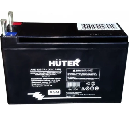 Аккумулятор Huter 12V 7Ач AGM Арт. 64/1/54