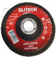Круг лепестковый ELITECH 125х22.2мм Р80 Арт. 1820.174700
